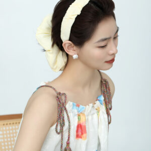 Buttercream Ruched Headband - Wide Soft Band