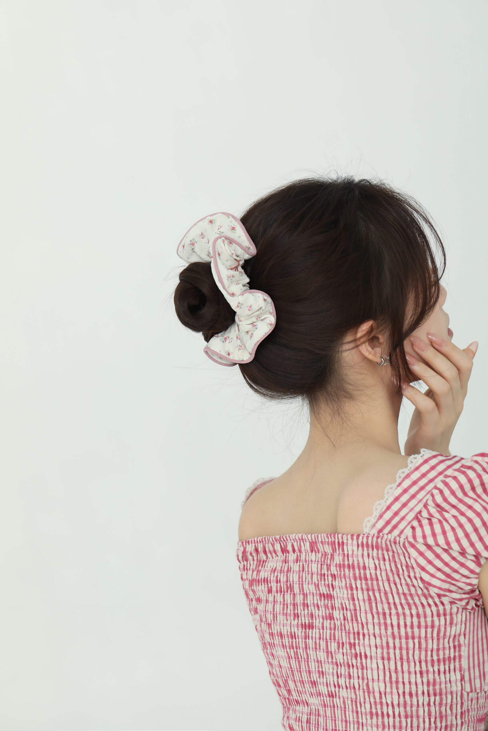 Cream Chiffon Puff Scrunchie - Oversized Hair Tie